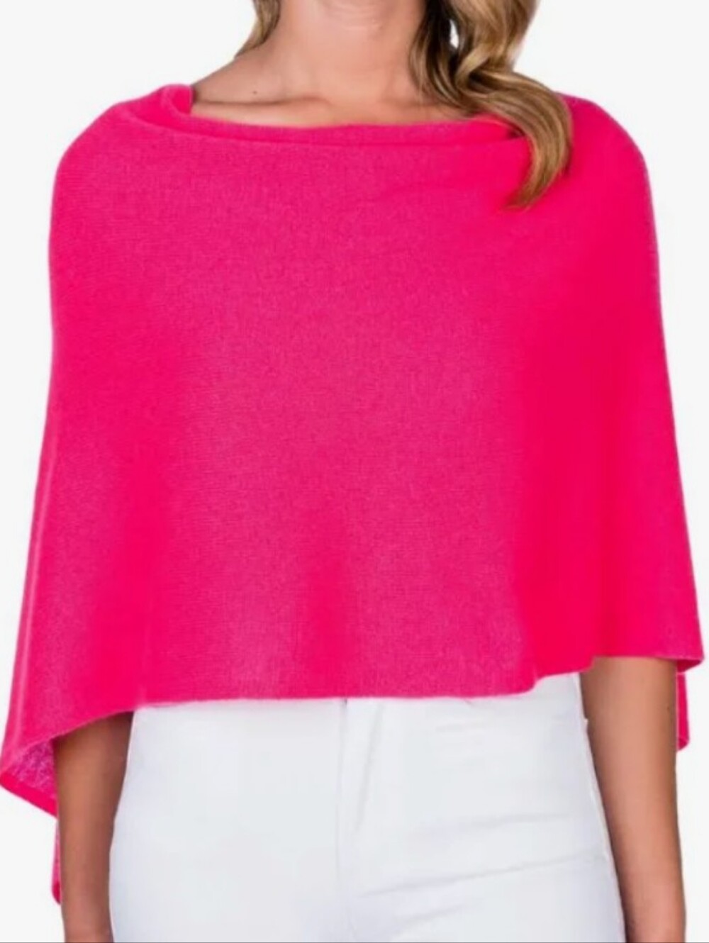 CLAUDIA NICHOLE pink cashmere poncho